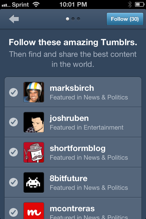 Рекомендуемые пользователи Tumblr со схожими интересами